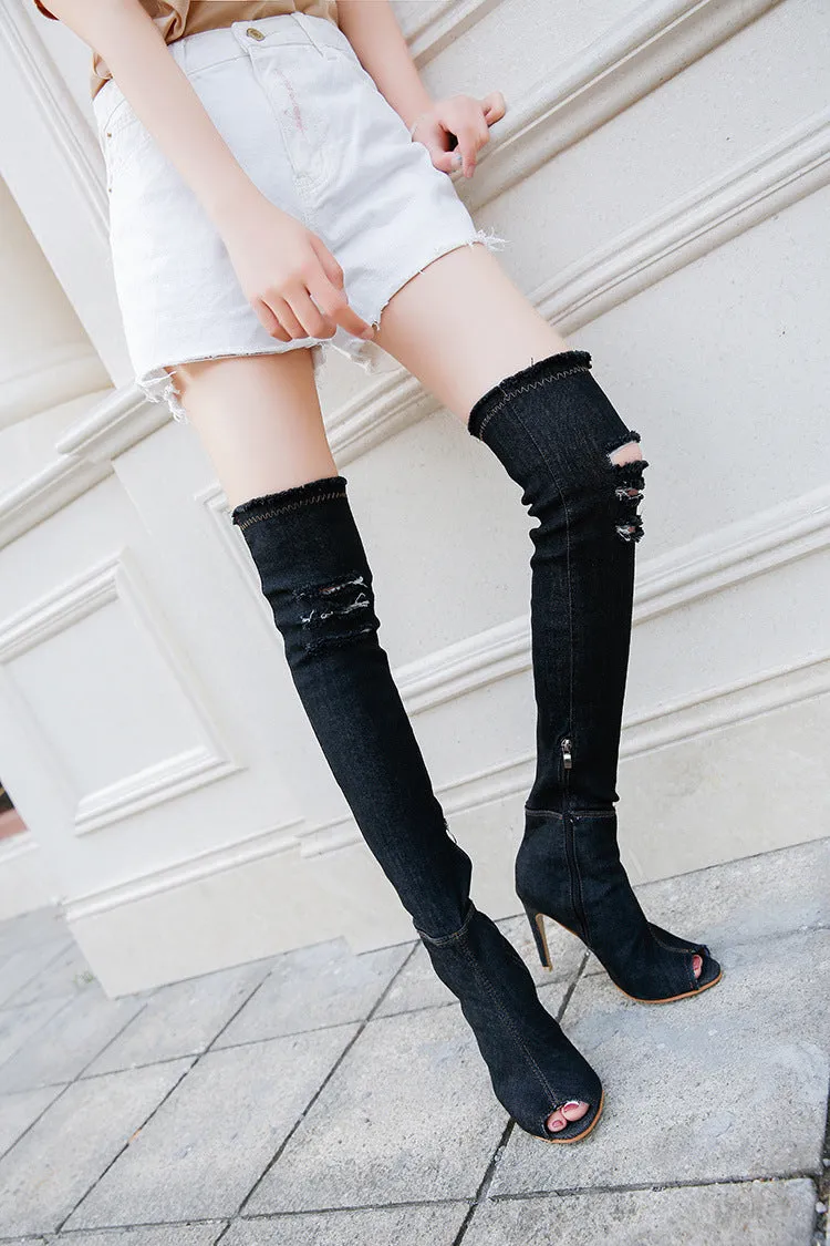 Hot selling cowboy fish mouth stretch boots(A12093)