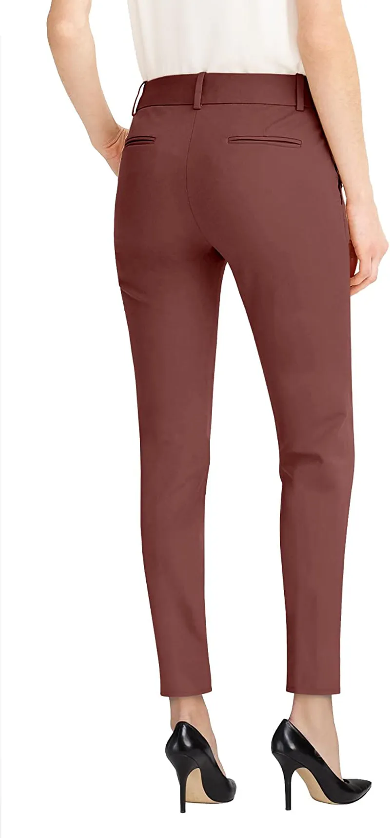 Hybrid & Company Womens Super Comfy Flat Front Stretch Trousers Pants