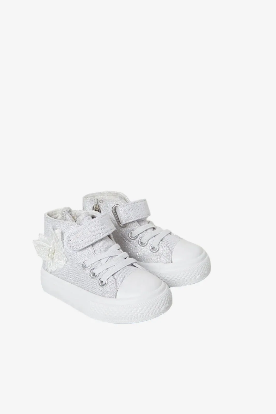 Infant Girls White Butterfly High Top Sneakers