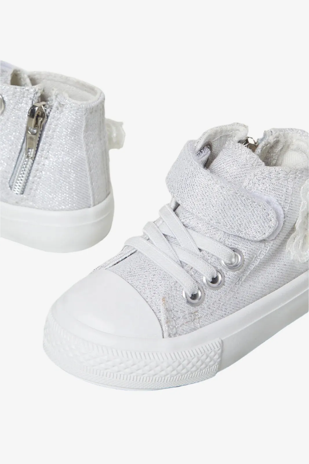 Infant Girls White Butterfly High Top Sneakers