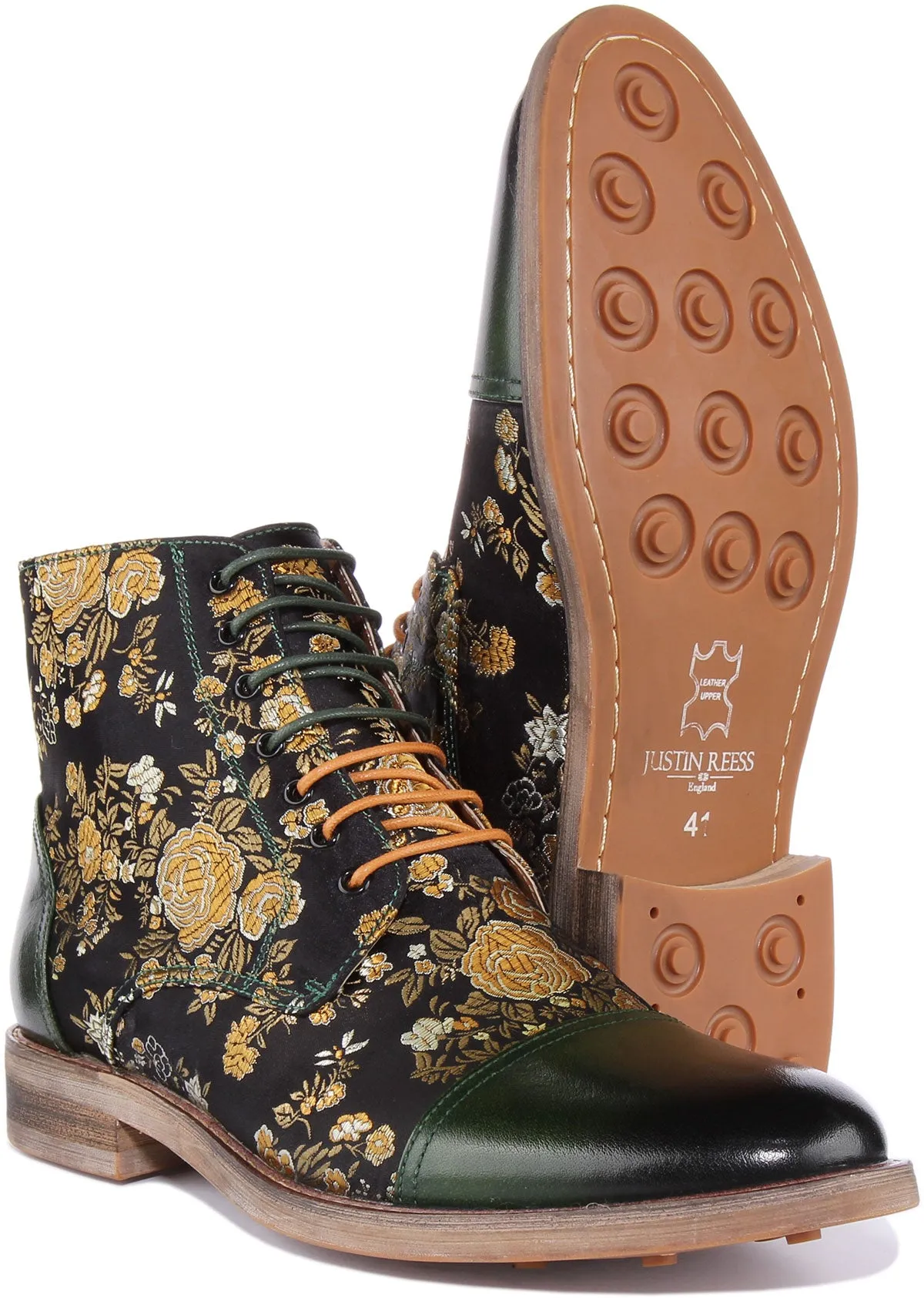 Justinreess England Adam Floral In Green For Men