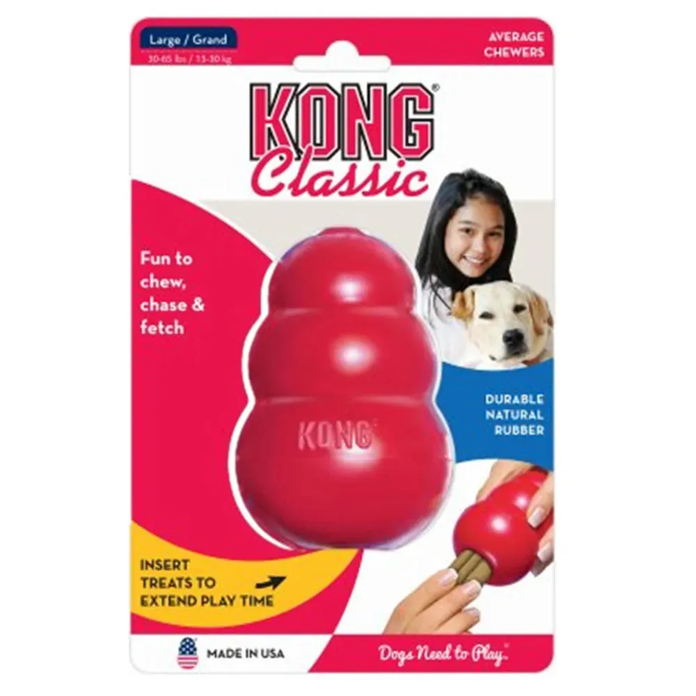 KONG Classic Dog Toy – The Ultimate Chew Toy for All Dogs | Teething, Treat-Dispensing & Durable Fun (XS-XXL)