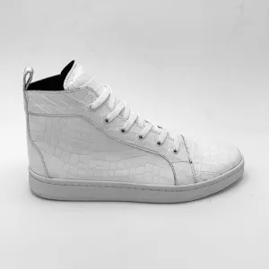 LAMBO WHITE GATOR PRINT high top sneakers