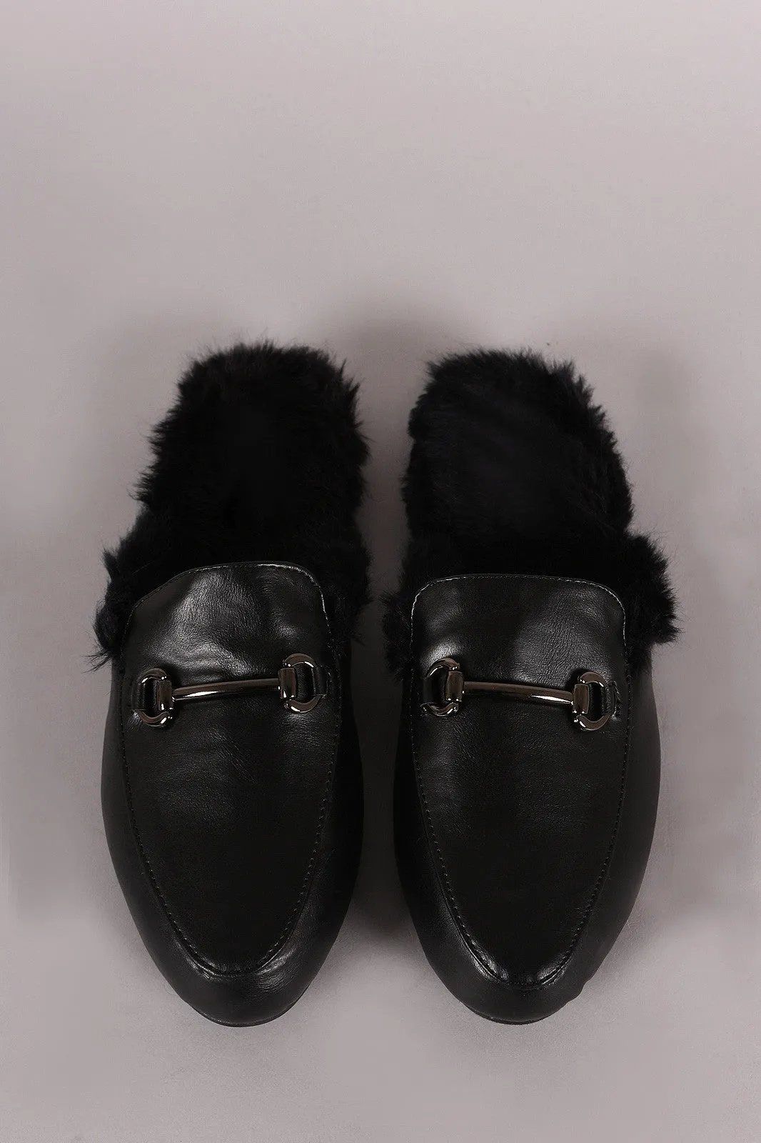 Leather Fur Lined Slip On Loafer