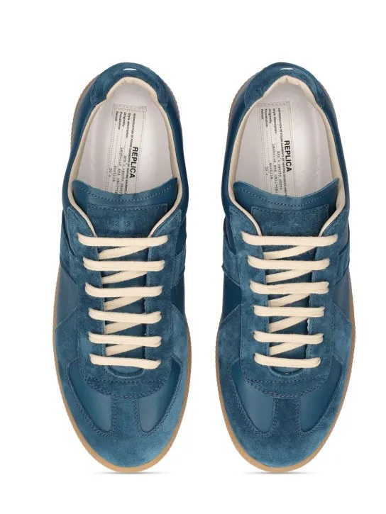 Maison Margiela   Replica leather &amp; suede low top sneakers 