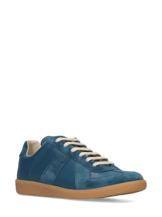 Maison Margiela   Replica leather &amp; suede low top sneakers 