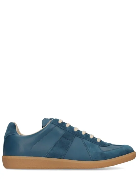 Maison Margiela   Replica leather &amp; suede low top sneakers 