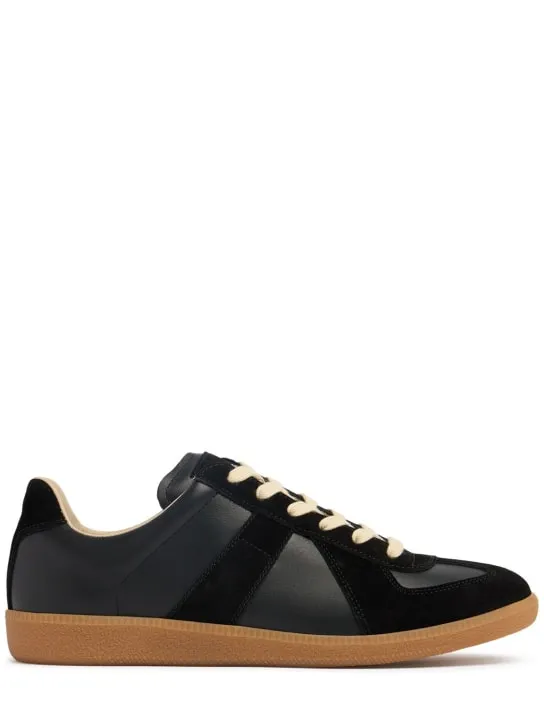 Maison Margiela   Replica leather &amp; suede low top sneakers 