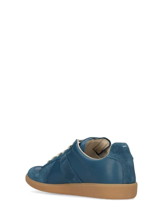 Maison Margiela   Replica leather &amp; suede low top sneakers 