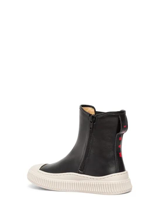 Marni Junior   Leather high sneakers 