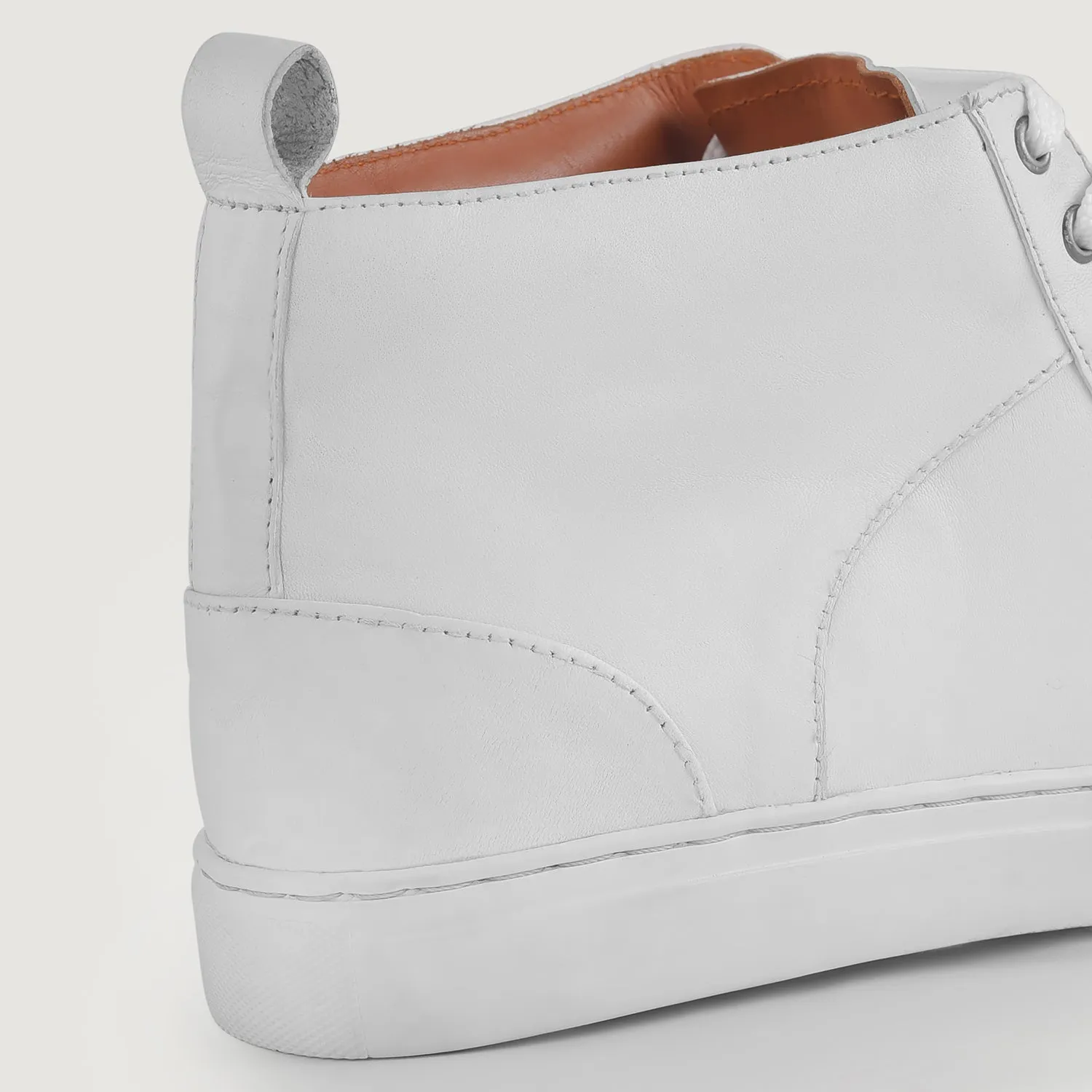 Marty High Top White Leather Sneakers