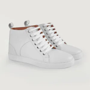 Marty High Top White Leather Sneakers