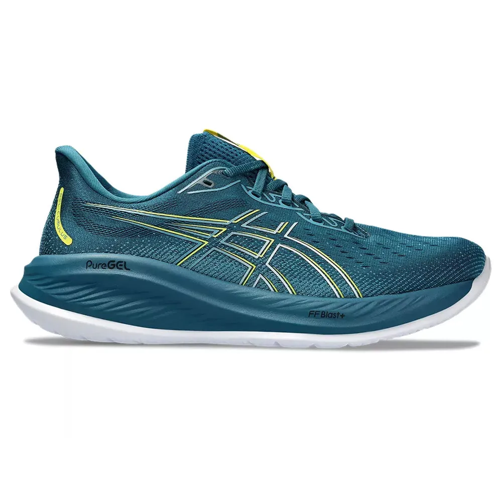 Men's Asics GEL-Cumulus 26, Evening Teal/Bright Yellow, 13 4E Extra Wide