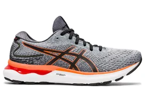 Men's Asics Gel-Nimbus 24, Sheet Rock/Shocking Orange, 11.5 2E Wide