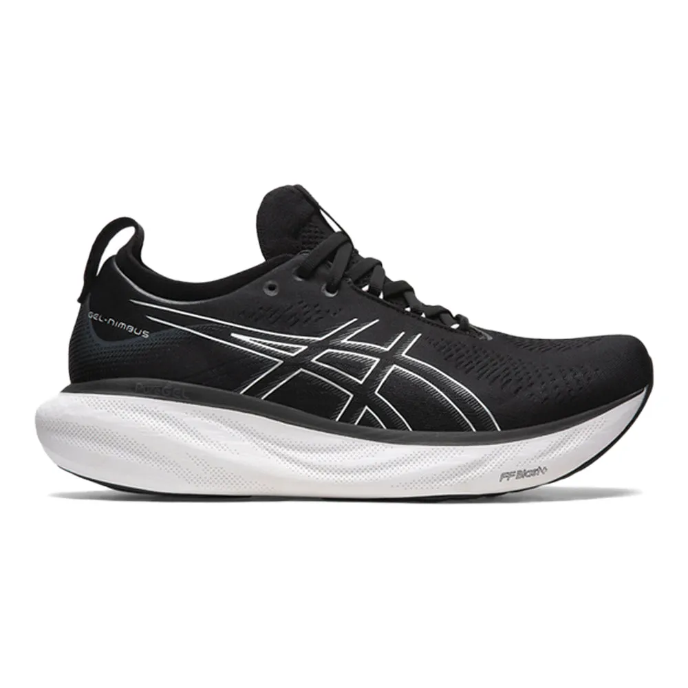 Men's Asics Gel-Nimbus 25, Black/Pure Silver, 12.5 2E Wide