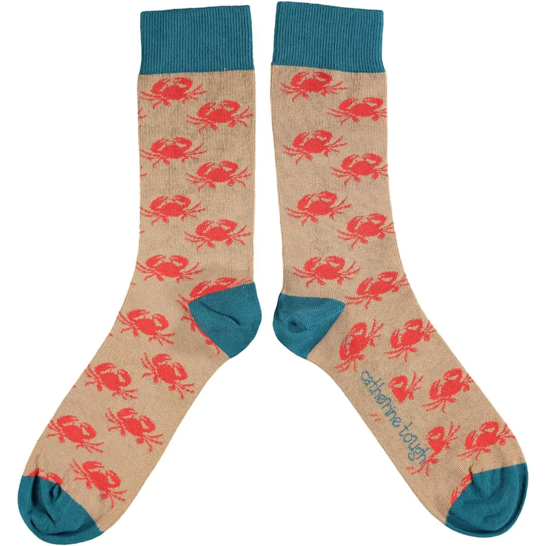 Men's Cotton Ankle Socks - Copper Crab