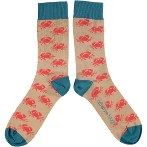 Men's Cotton Ankle Socks - Copper Crab