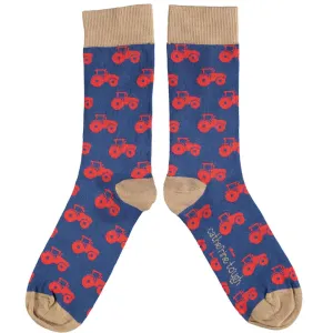 Men's Cotton Ankle Socks - Navy Tractor