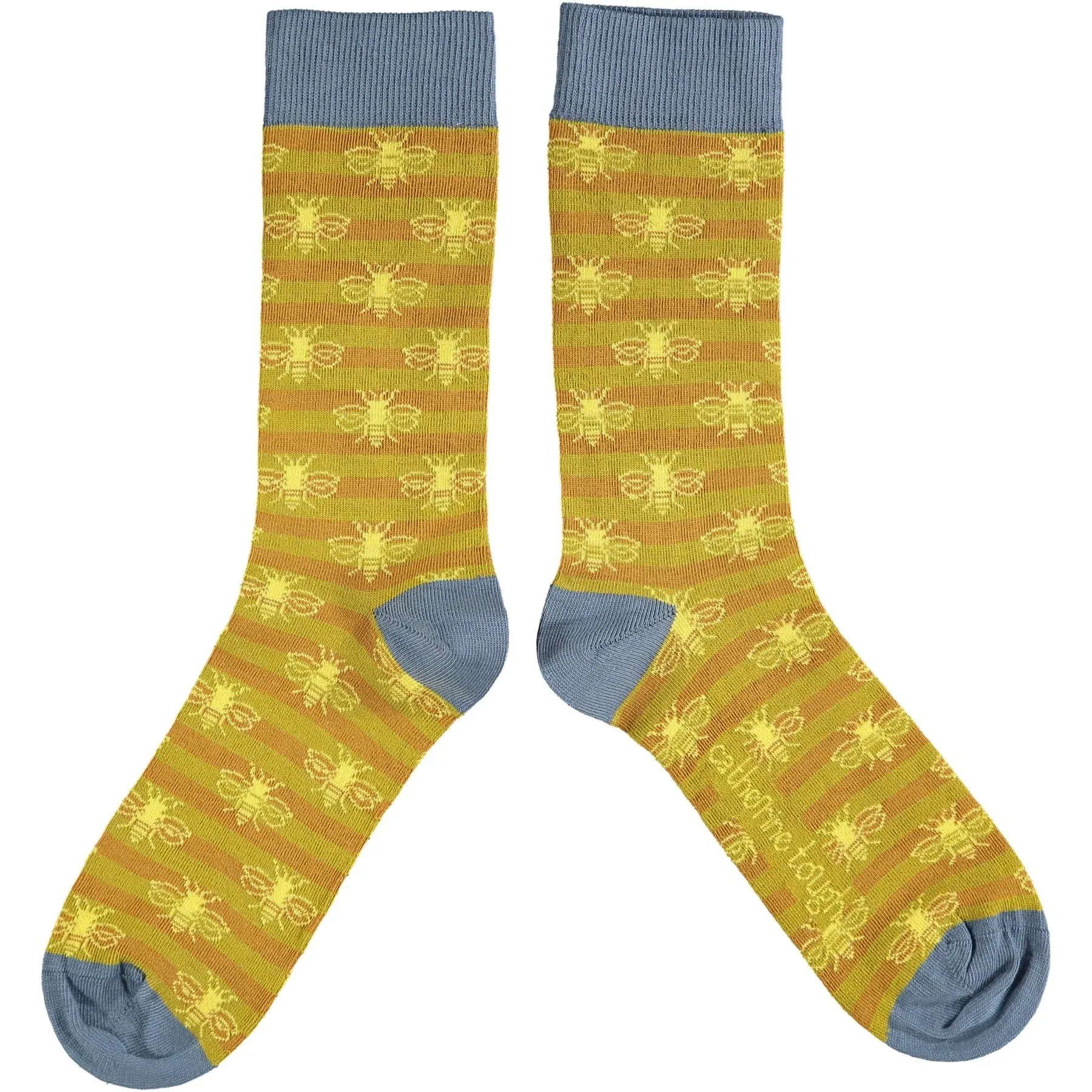 Men's Ginger Stripe Bee Organic Cotton Ankle Socks