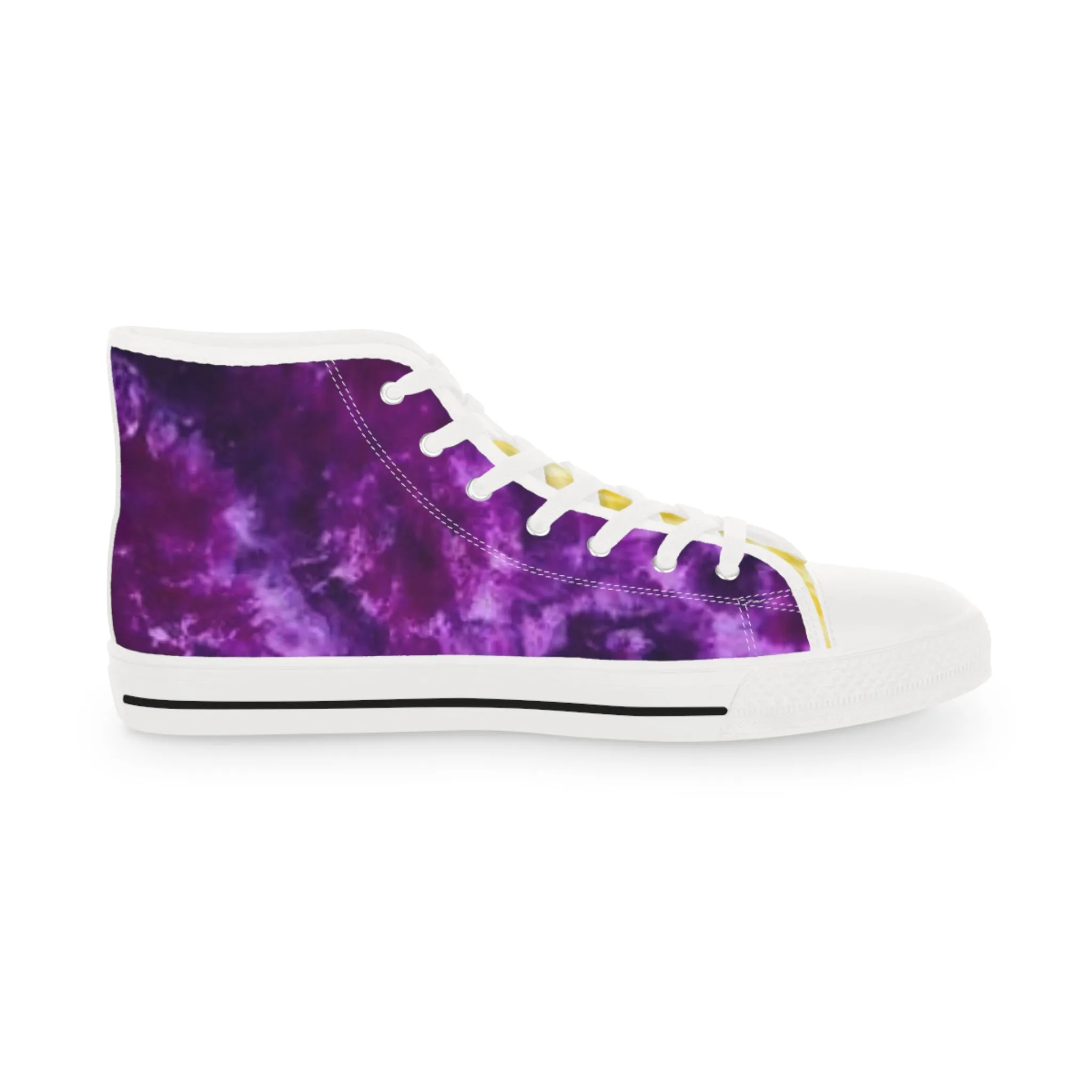 Men's High Top Sneakers - Purple/Gold Tie-Dye