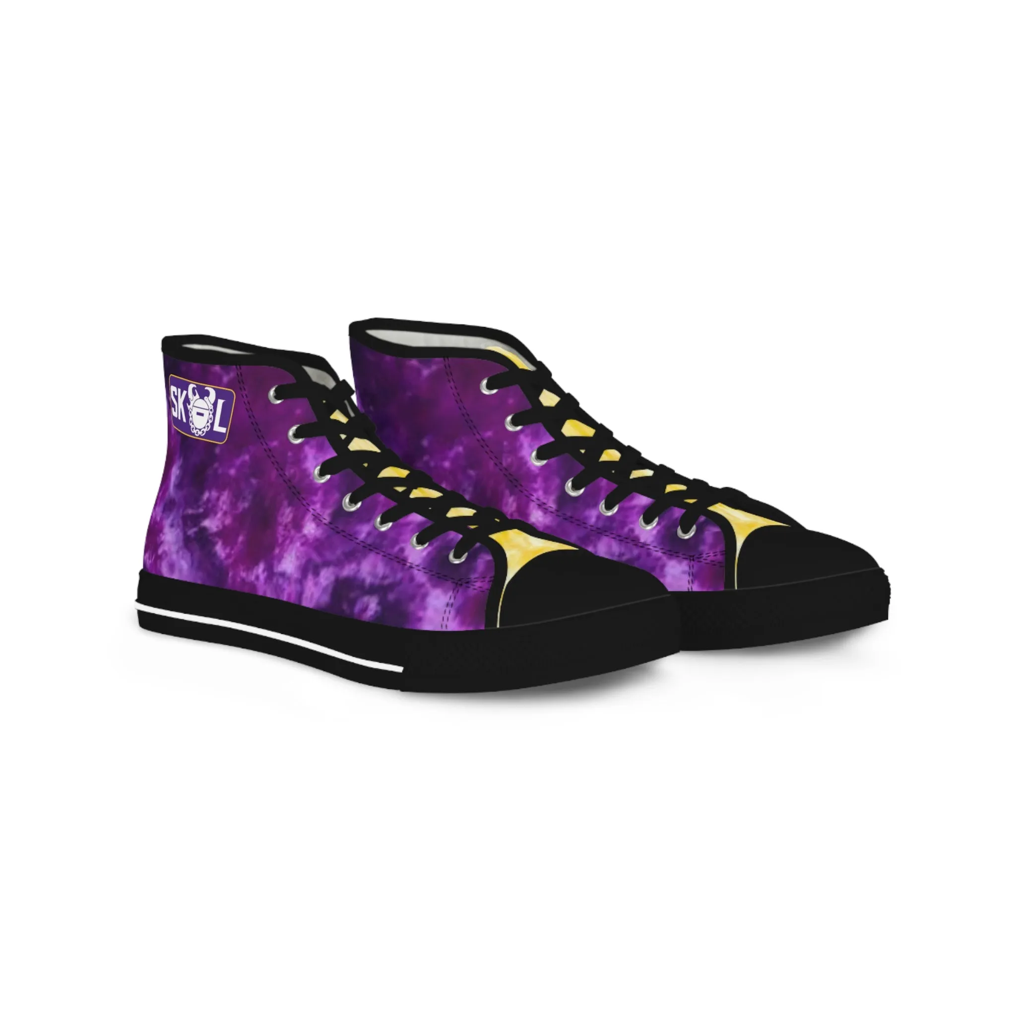 Men's High Top Sneakers - Purple/Gold Tie-Dye