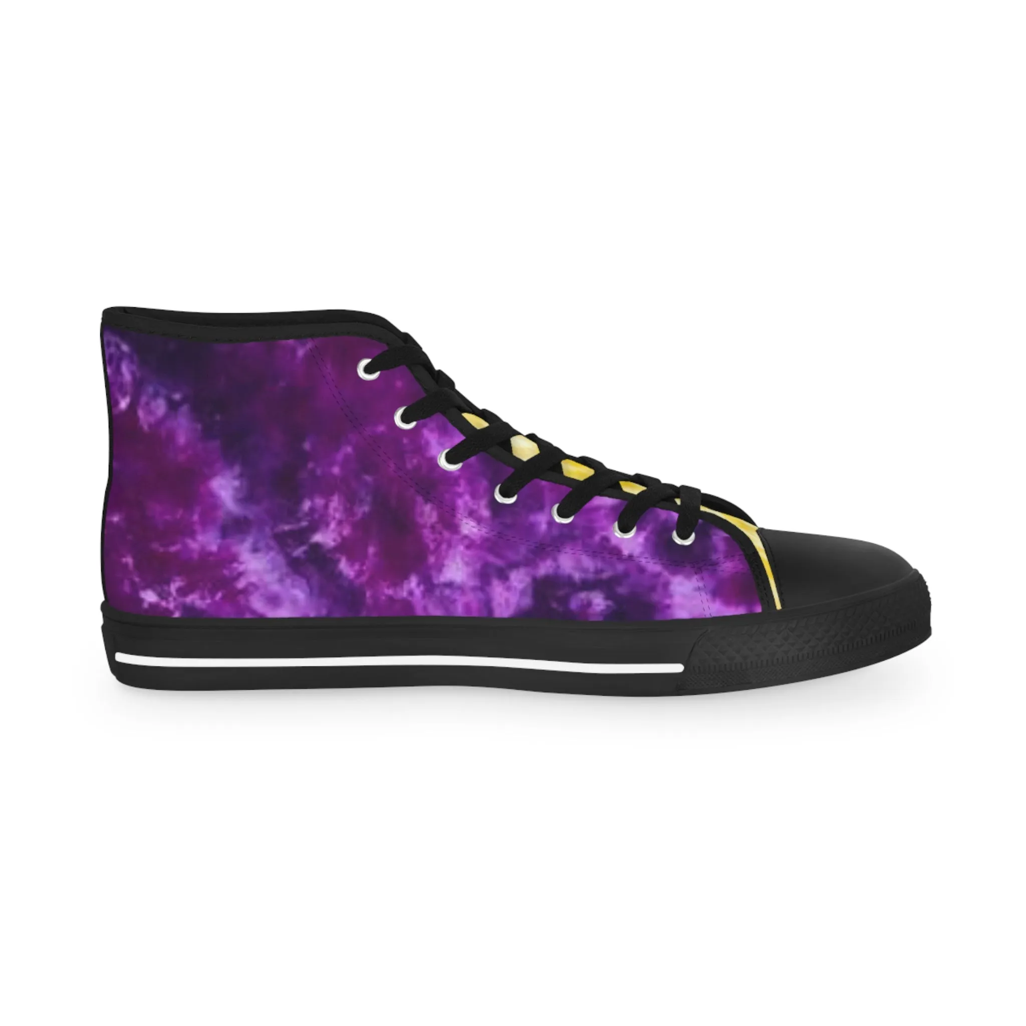 Men's High Top Sneakers - Purple/Gold Tie-Dye