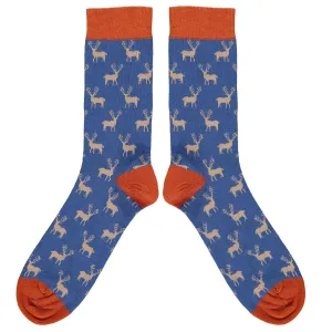 Men's Stag Ankle Socks- Navy/ Copper