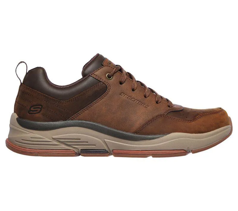 Men's Wide Relaxed Fit Skechers 66204 Benago Street Wear Treno Walking Trainers - Dark Brown