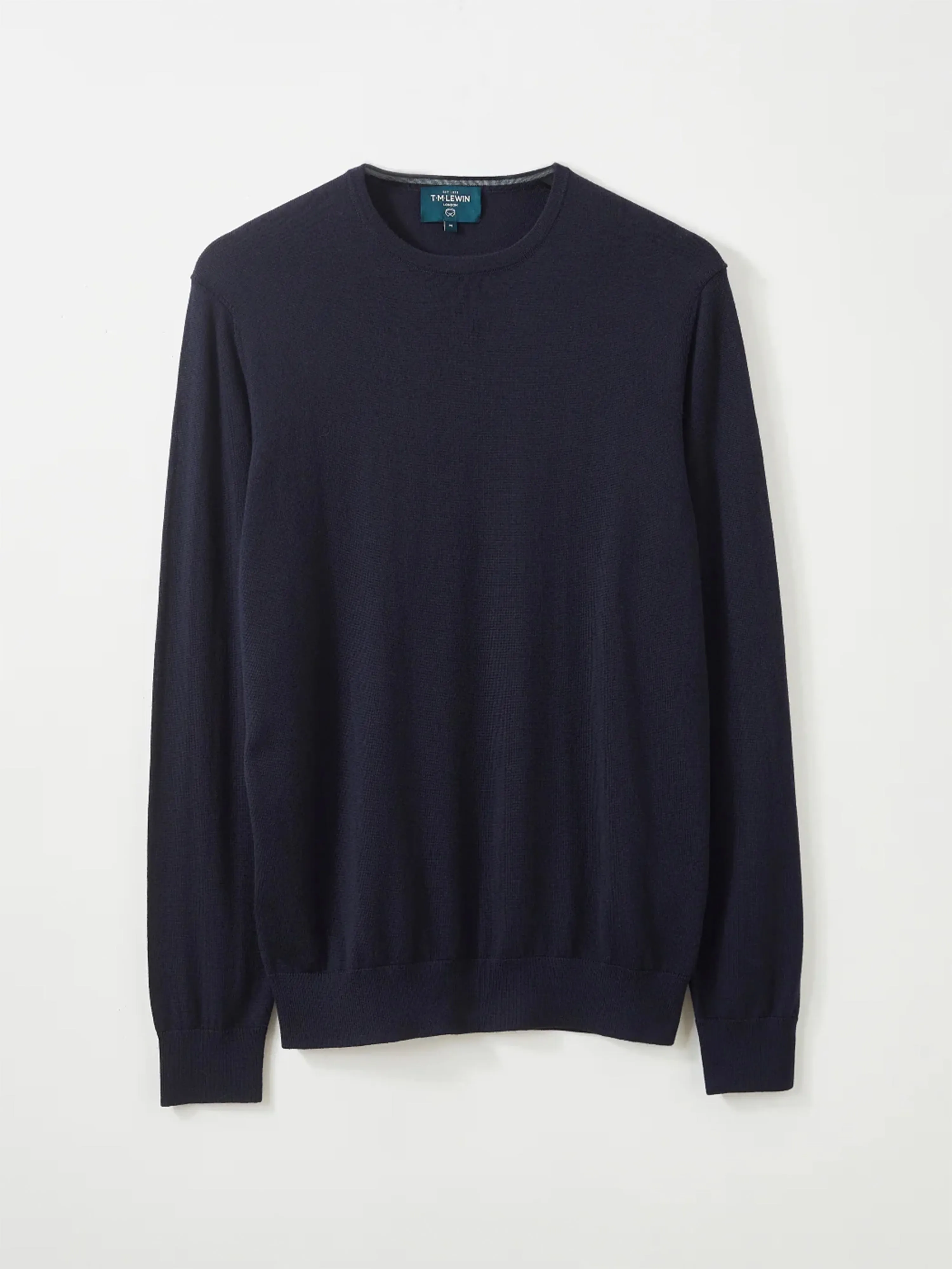 Merino Wool Crew Neck Jumper - Navy