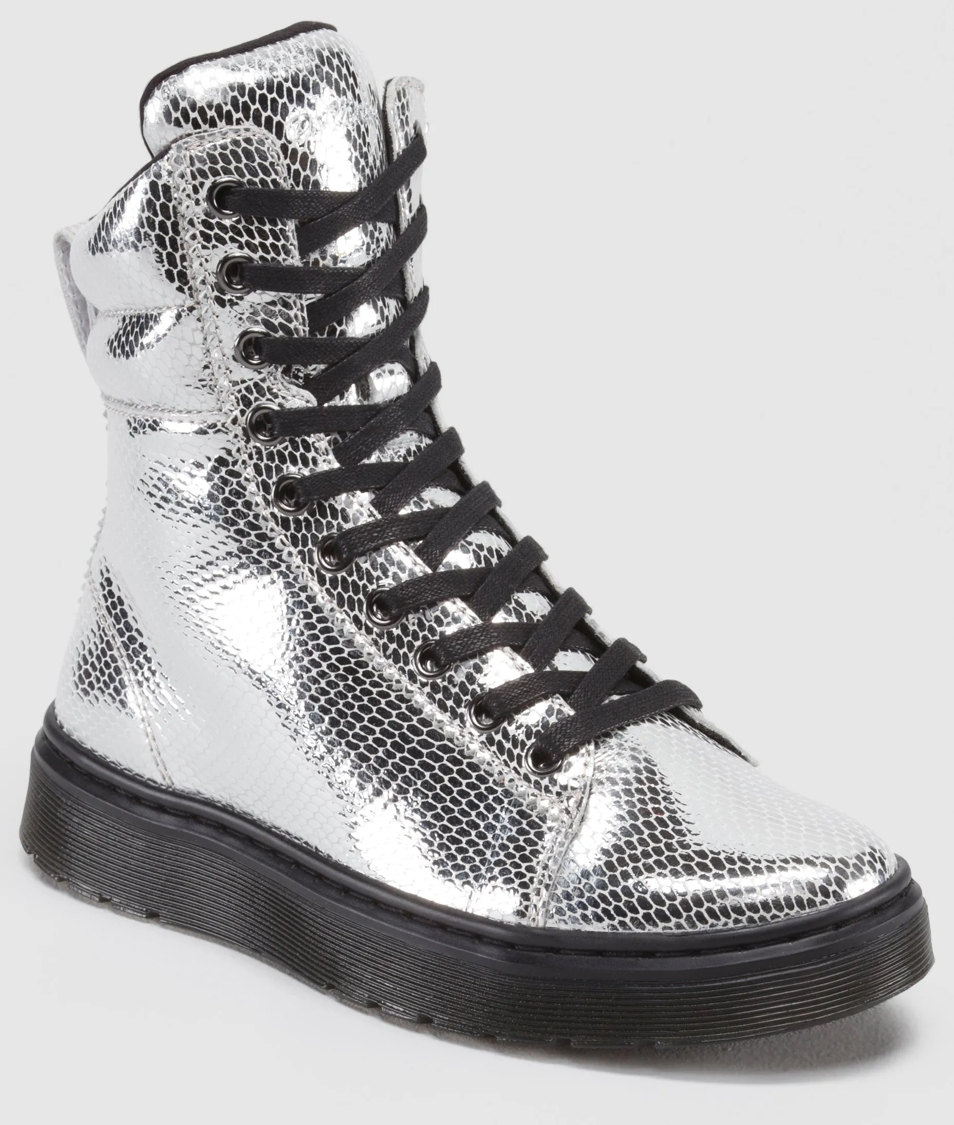 MIX SILVER MINI METALLIC SNAKE HI TOP SNEAKER