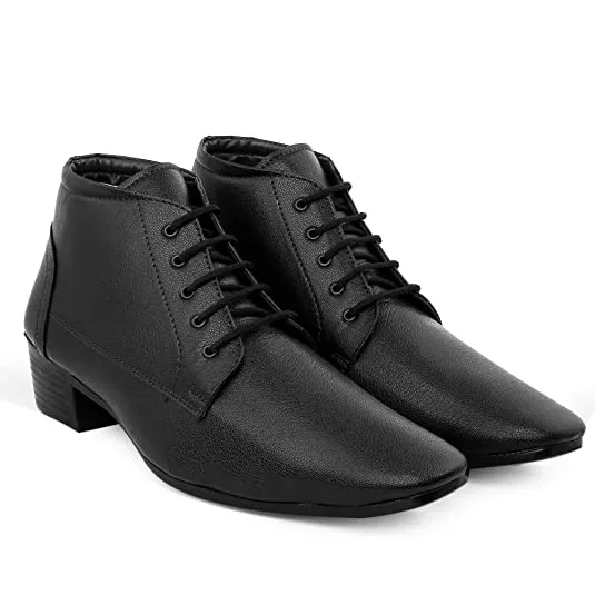 New Arrival Derby Faux Leather Formal Height Increasing Boots For Men's-JonasParamount