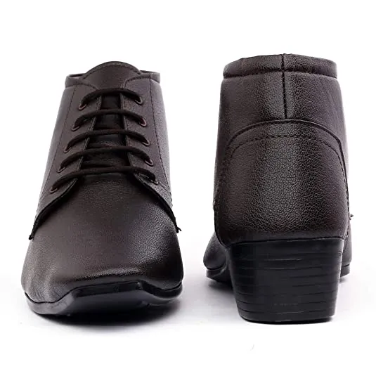 New Arrival Derby Faux Leather Formal Height Increasing Boots For Men's-JonasParamount