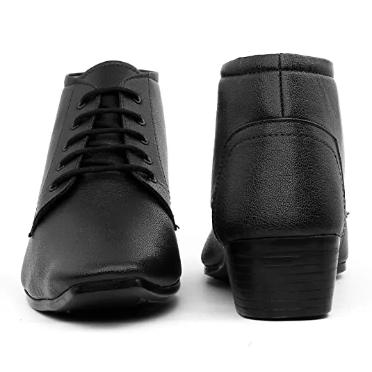 New Arrival Derby Faux Leather Formal Height Increasing Boots For Men's-JonasParamount