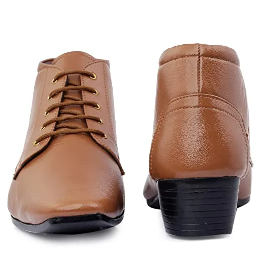 New Arrival Derby Faux Leather Formal Height Increasing Boots For Men's-JonasParamount