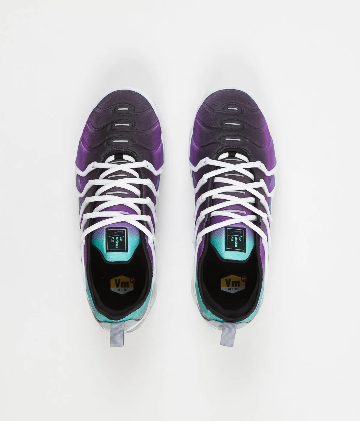 Nike Air VaporMax Plus Shoes - White / Fierce Purple - Aurora Green - Black