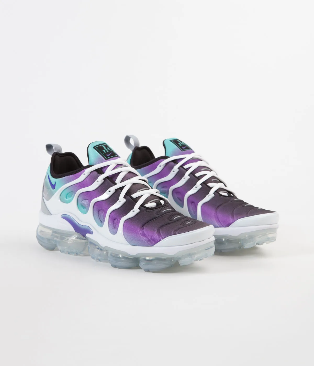 Nike Air VaporMax Plus Shoes - White / Fierce Purple - Aurora Green - Black