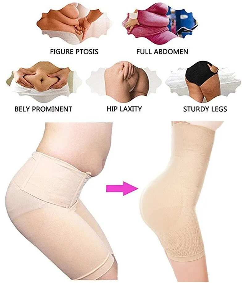 NINGMI Sexy Butt Lifter Women Slimming Shapewear Tummy Control Panties High Waist Trainer Body Shaper Boyshort Tight Power Short