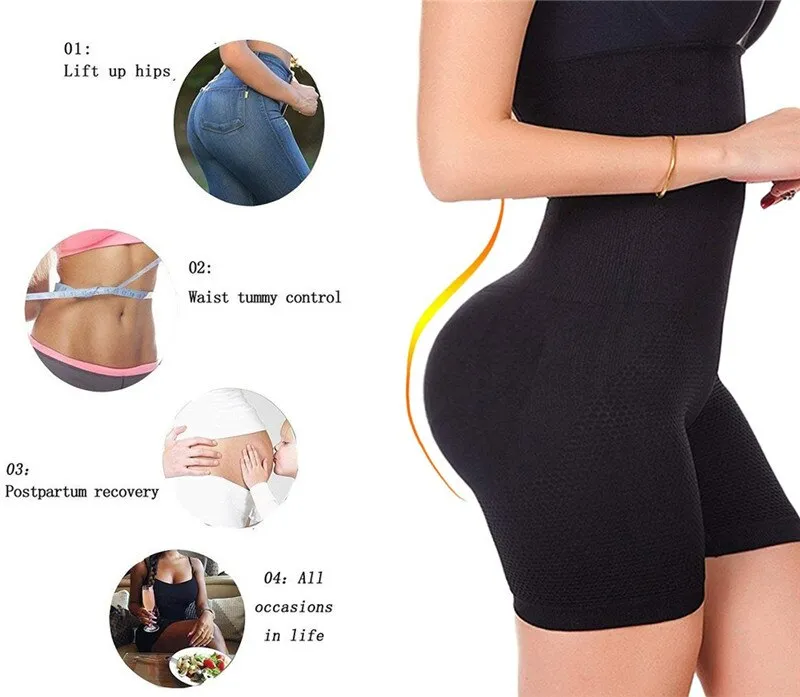 NINGMI Sexy Butt Lifter Women Slimming Shapewear Tummy Control Panties High Waist Trainer Body Shaper Boyshort Tight Power Short