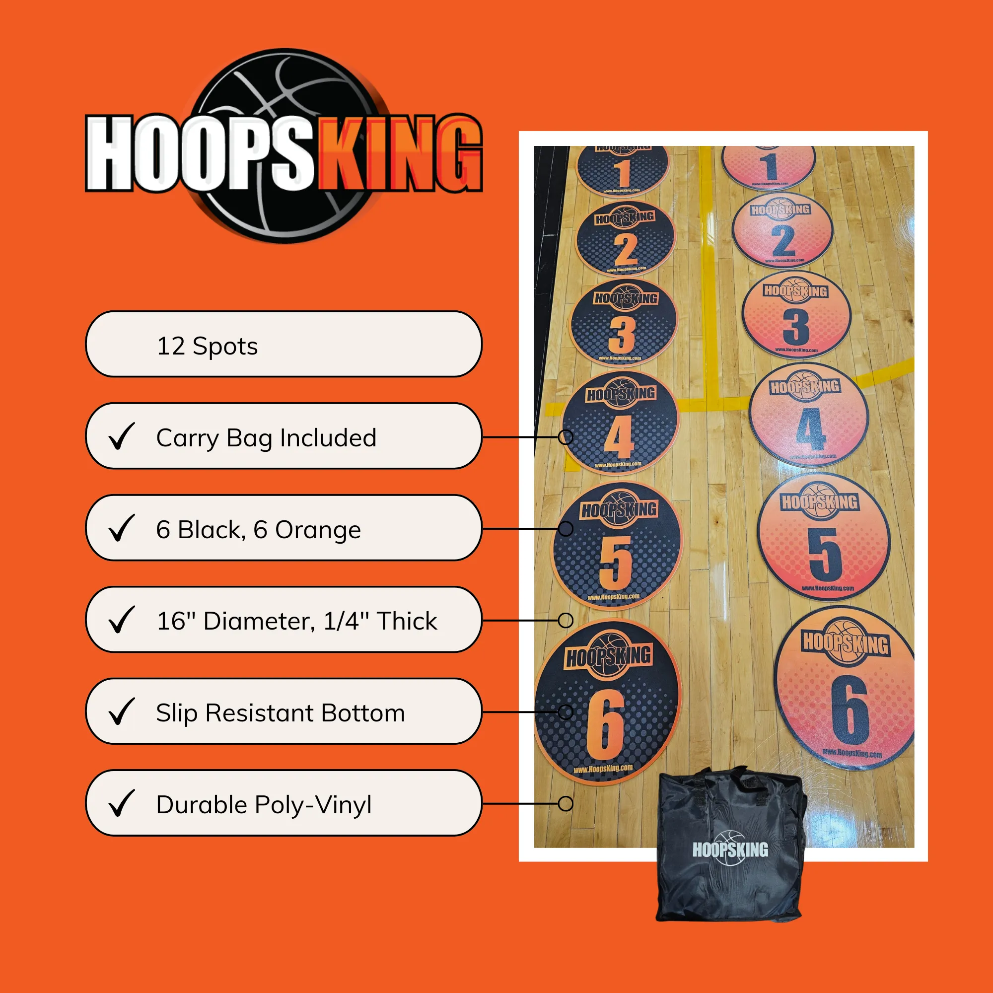 Offensive Spacing Training Spot Markers | 16"