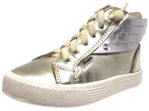 Old Soles Girl's and Boy's 1057 Gold Leather Urban Wings High Top Lace Up Sneaker Shoe