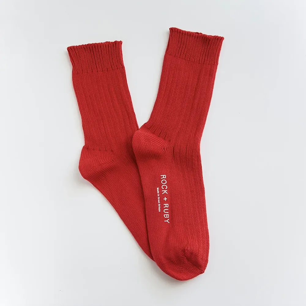 Red Organic Cotton Socks