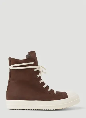 Rick Owens Leather High Top Sneakers