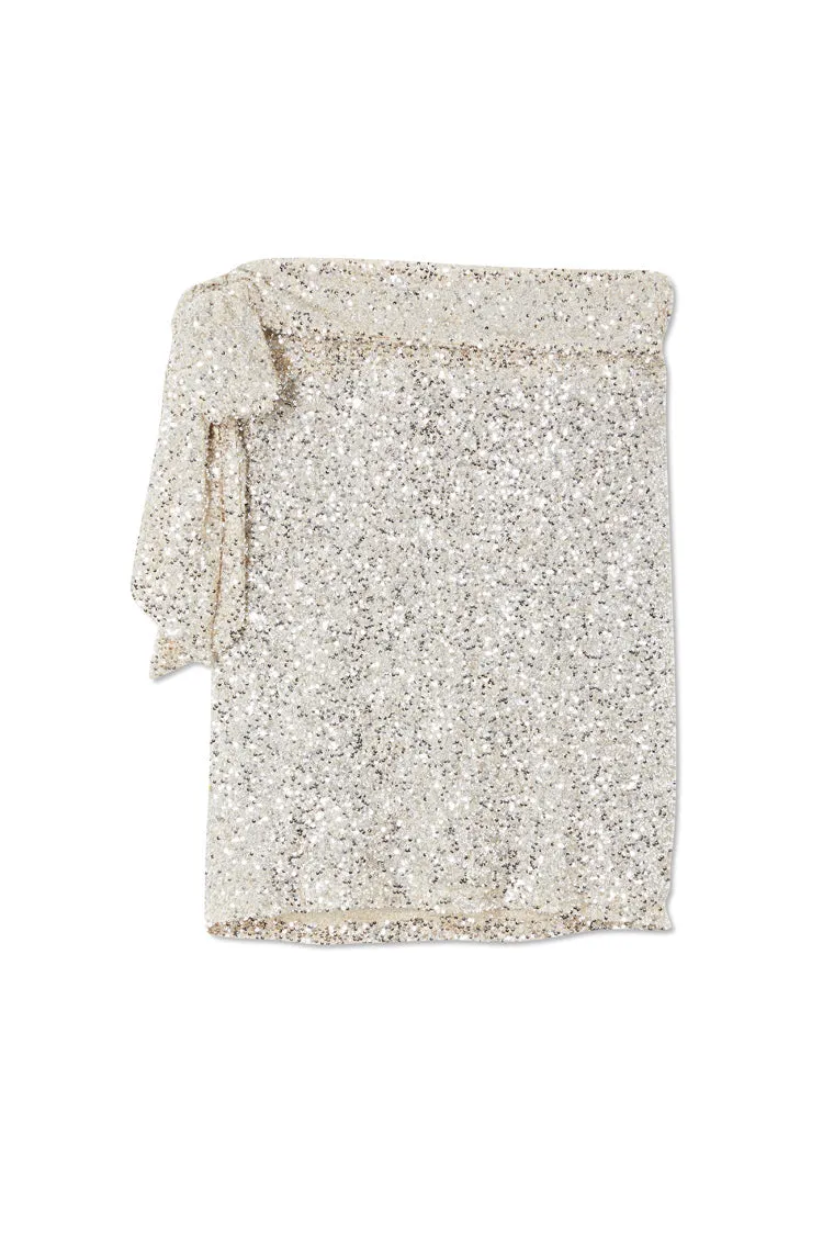 Silver Sequin Mini Jaspre Skirt Petite