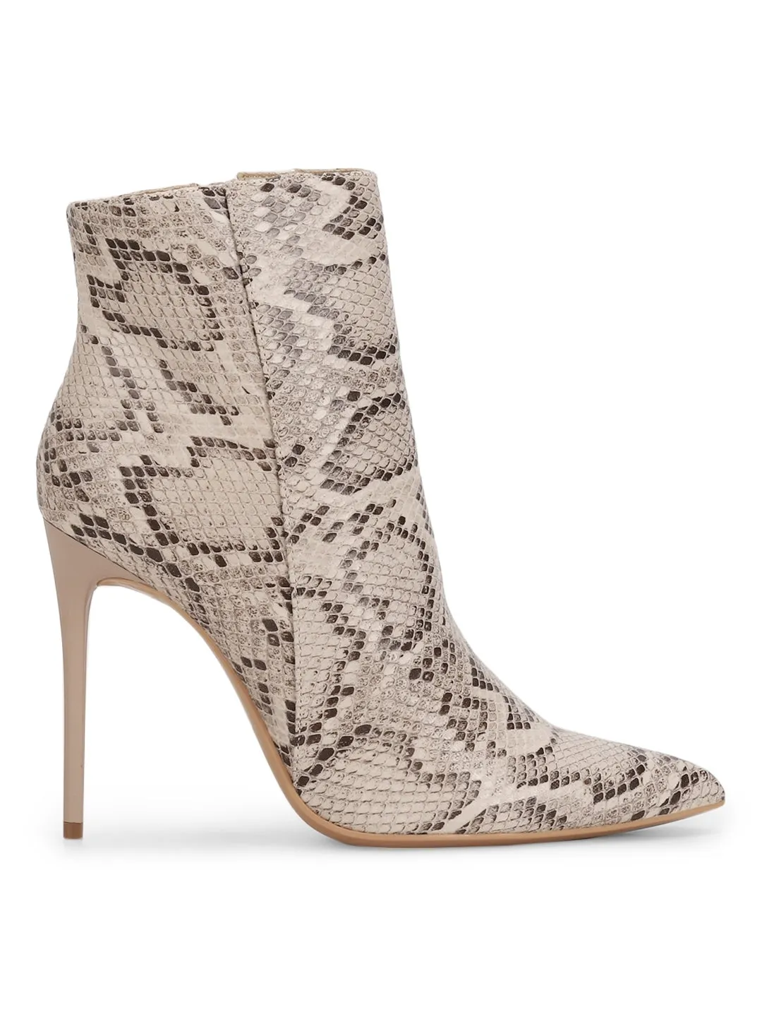 Snake Pu Ankle Length Stileto Boots