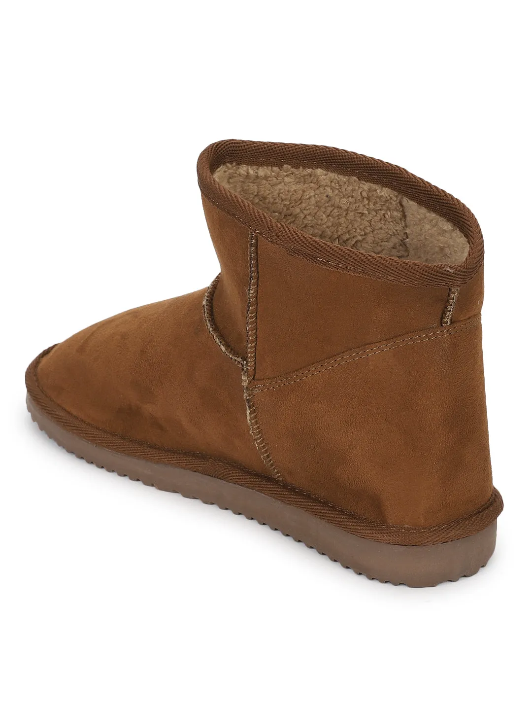 Tan Micro Flat Snow Ankle Boots (TC-ST-1135-TAN)