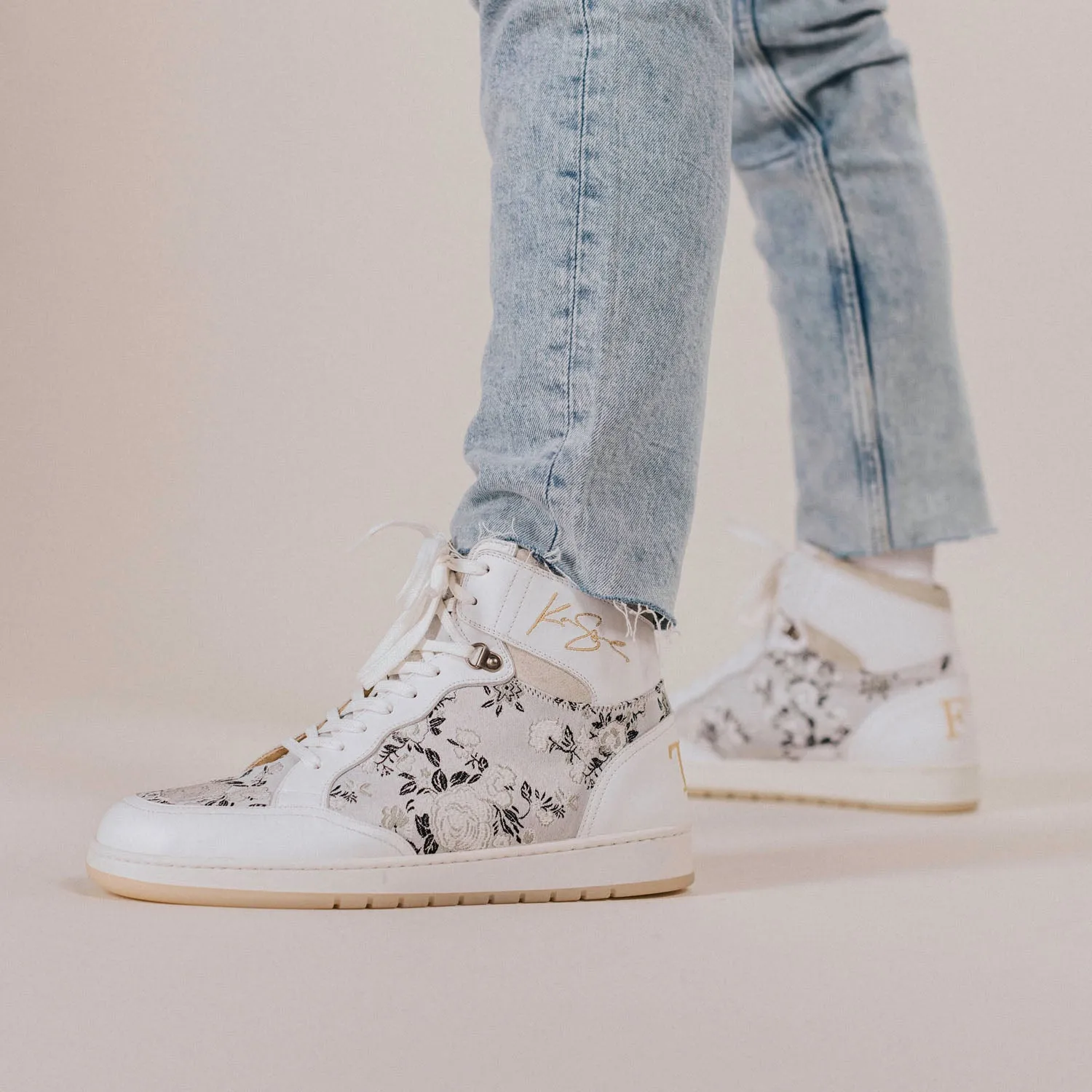 The Rapido High-top Sneaker in Eden Blanc