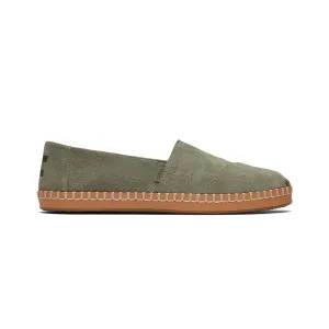 TOMS Espadrille Alpargata Leather Wrap Women - Vetiver Grey Suede Canvas