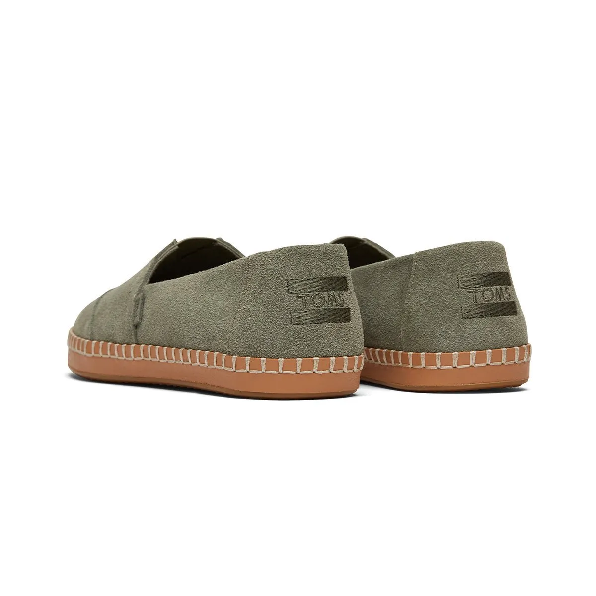 TOMS Espadrille Alpargata Leather Wrap Women - Vetiver Grey Suede Canvas