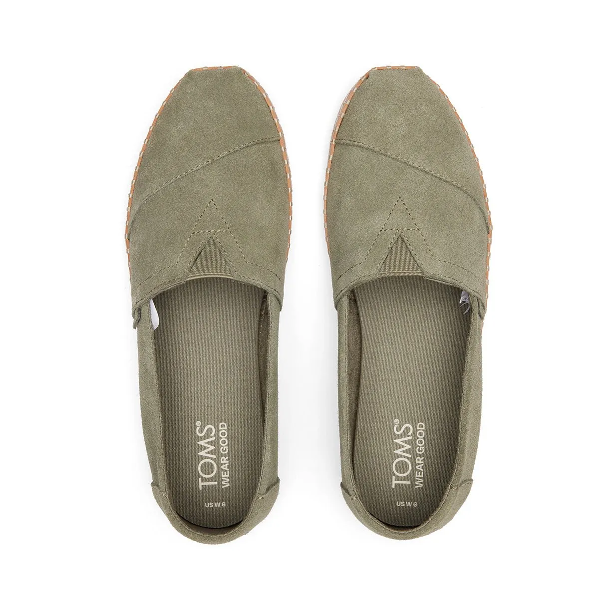 TOMS Espadrille Alpargata Leather Wrap Women - Vetiver Grey Suede Canvas