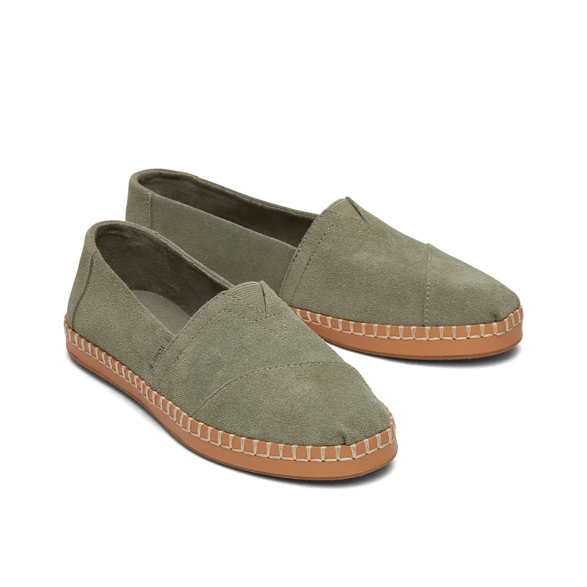 TOMS Espadrille Alpargata Leather Wrap Women - Vetiver Grey Suede Canvas